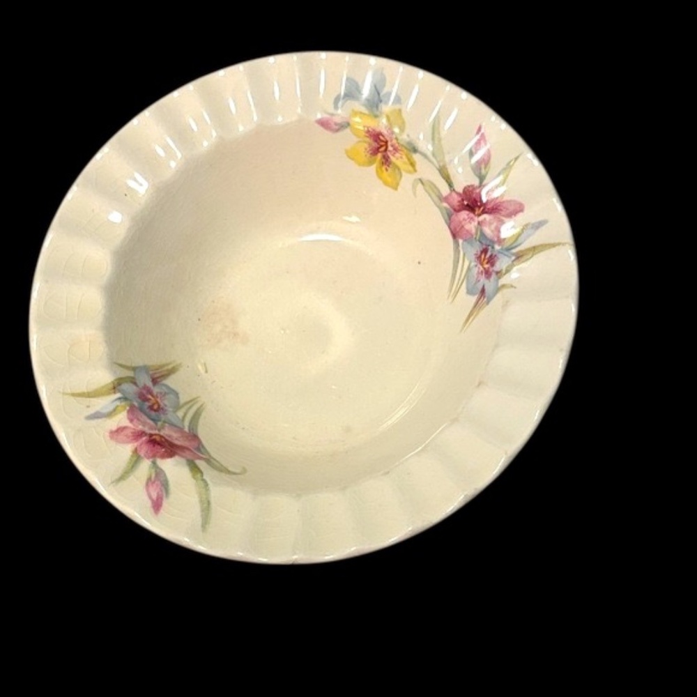 Vintage Floral Earthware China Berry Bowl